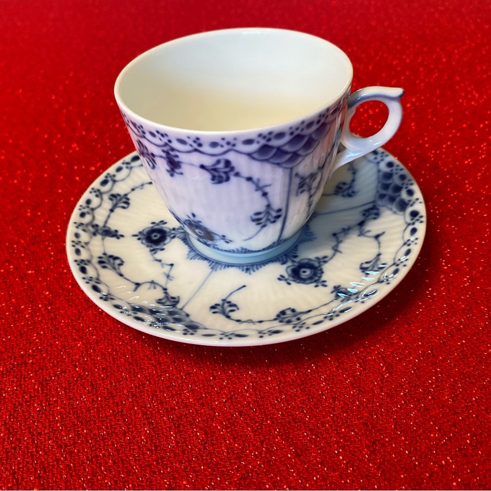 Vintage Royal Copenhagen Denmark Floral Teacup & Saucer. A Rare Find.